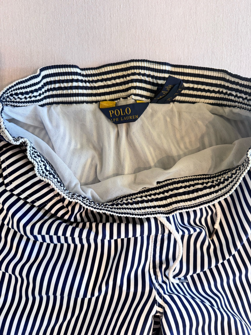 Polo by Ralph Lauren Navy and White Striped Swim Trunks - Picture 4 of 8